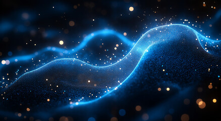 Blue digital technology background with glowing connections and dots on a dark blue background, in a simple minimalistic style, high resolution, high quality, high detail, cinematic, with sharp detail
