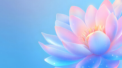 Fototapeta premium Close-up of image of lotus in water, illustration of natural flower scene during summer solstice