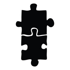 Obraz premium puzzle pieces silhouette icon transparent background