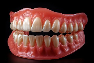 Hyper-realistic Detailed Close-up of False Teeth Dentures for Dental Education and Prosthetic Design
