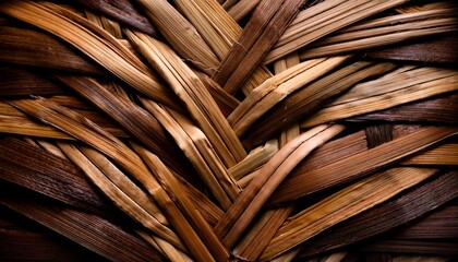 An earthy tribal texture resembling woven palm leaves, with natural fibers intertwined to create a rustic and organic pattern.