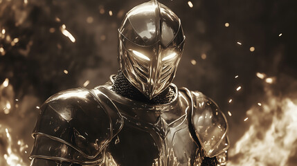 knight in chrome armor