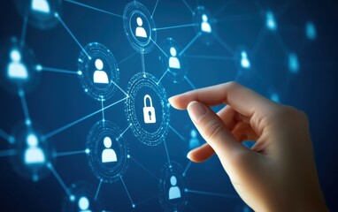Obraz premium Interactive Digital Network Security Illustration