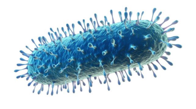 Bacteriums external structures, microscopic view