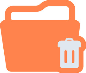 Delete folder outline and fill icon