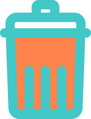 Delete bin outline and fill color icon