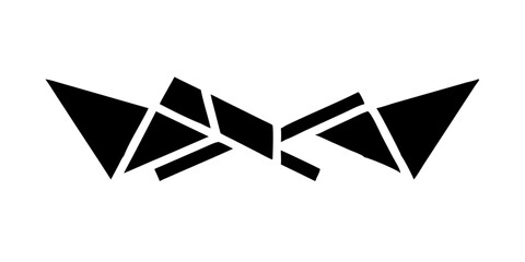 Symmetrical abstract black tribal design