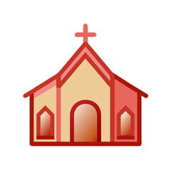 Red church icon with cross