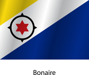 Flag of the country Bonaire on a white background