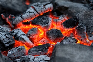 Abstract fire texture with glowing embers and bright red flames