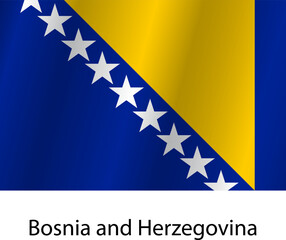 Flag of the country Bosnia and Herzegovina on a white background