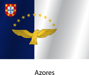 Flag of the country Azores on a white background