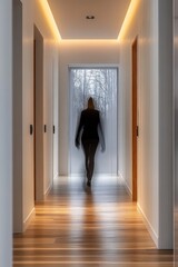 modern minimalist hallway with motion figure in dentist office