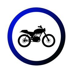 Fototapeta premium Motorcycle icon in blue circular frame