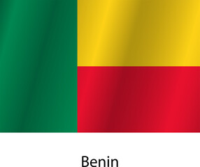 Flag of the country Benin on a white background
