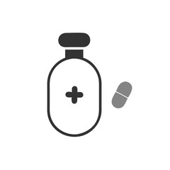 Obraz premium Simple medicine bottle with a pill