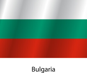 Flag of the country Bulgaria on a white background