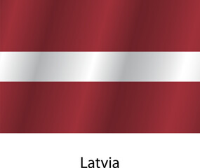 Flag of the country Latvia on a white background
