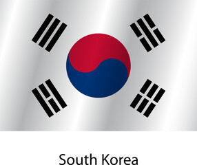 Flag of the country South Korea on a white background