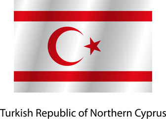 Flag of the country Turkish Republic and Northern Cyprus on a white background