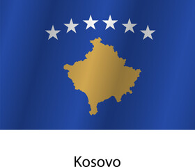 Obraz premium Flag of the country Kosovo on a white background