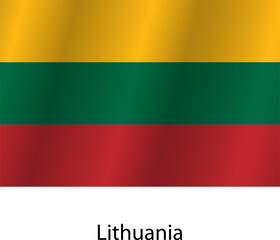 Flag of the country Lithuania on a white background