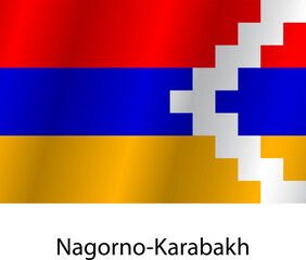 Flag of the country Nagorno Karabakhon a white background