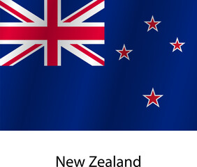 Flag of the country New Zealand on a white background