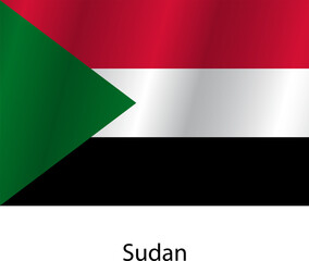 Flag of the country Sudan on a white background