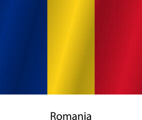 Flag of the country Romania on a white background