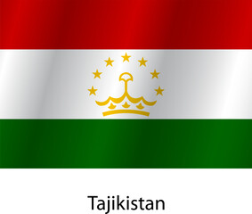 Flag of the country Tajikistan on a white background