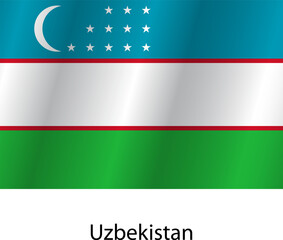 Flag of the country Uzbekistan on a white background