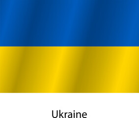 Flag of the country Ukraine on a white background