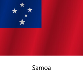 Flag of the country Samoa on a white background