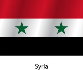 Flag of the country Syria on a white background