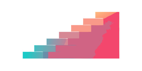 Fototapeta premium Gradient staircase with cool and warm tones