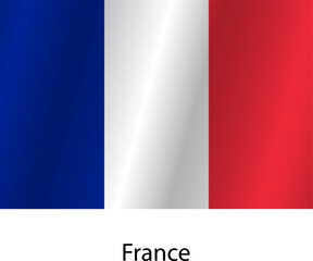 Flag of the country France on a white background