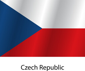 Flag of the country Czech Republic on a white background