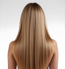 Fototapeta premium smooth blonde hair beauty. silky straight blonde hairstyle. elegant long blonde hair portrait.