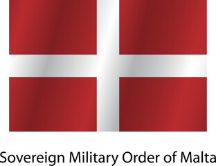 Fototapeta premium Flag of the country Sovereign Military Order of Malta on a white background