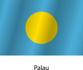Flag of the country Palau on a white background