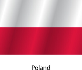 Flag of the country Poland on a white background