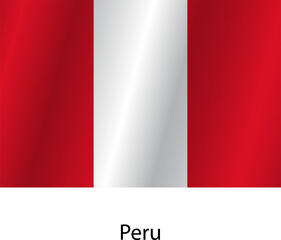 Flag of the country Peru on a white background