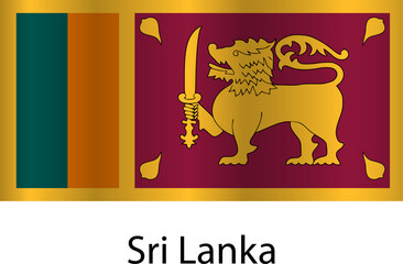 Flag of the country Sri Lanka on a white background