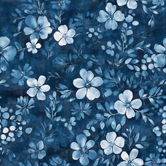 Elegant Shibori Inspired Floral Patterns Soft Diffused Hues for Textile Design