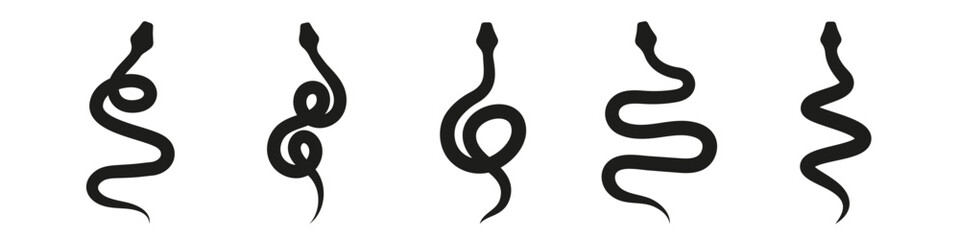 Obraz premium snake icon. snake silhouette set