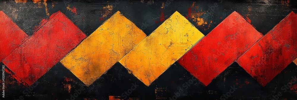 Poster dynamic zigzag pattern in red yellow and orange lightning stripes abstract background