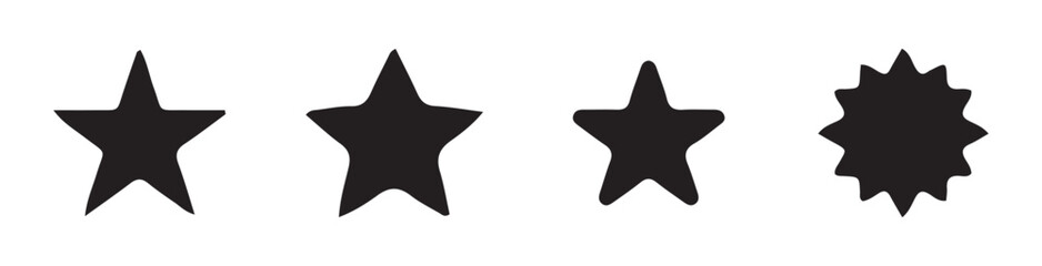Black star icon vector. Retro futuristic sparkle icons collection. Sparkle symbol collection set. Bright sparkle, star sparkle, shiny flash star. Vector illustration eps 10