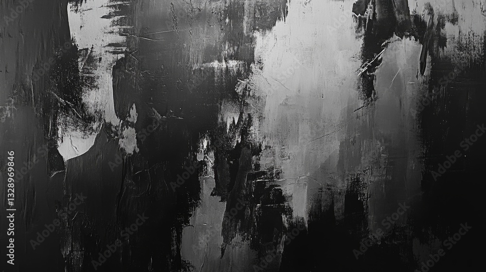 Poster abstract canvas of muted grays and blacks with layered texture