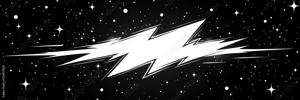 Poster seamless pattern of white lightning bolts on black background minimalistic design